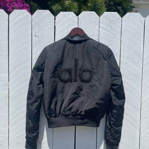 Black Alo Bomber Jacket.